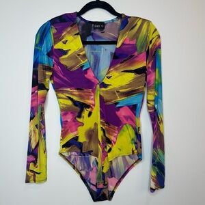 Colorful V-Neck One Piece.